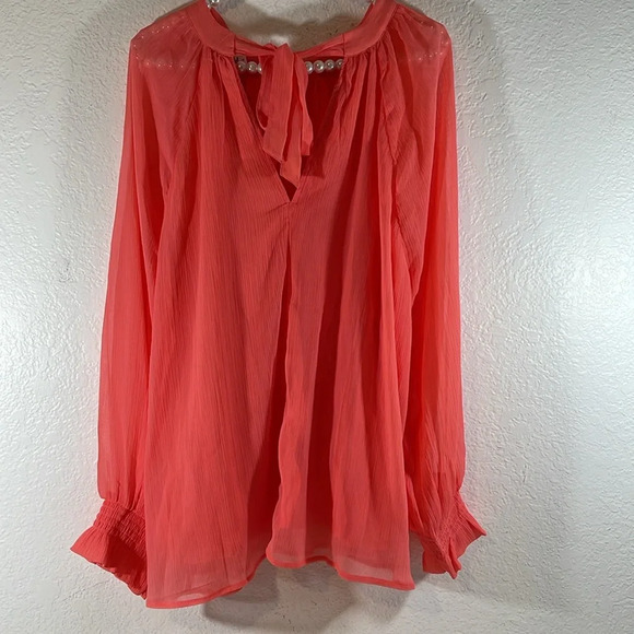 OLD NAVY Shirred Mock-Neck Tie-Back Blouse Size 2XL NEW - Picture 7 of 16